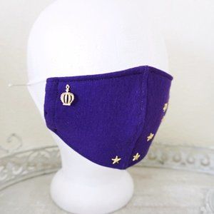 Purple Crown Charm Studded Face Mask